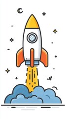 Rocket Firework Simple Vector Icon
