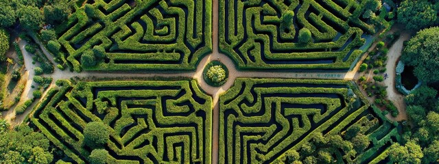 A large garden with patterns