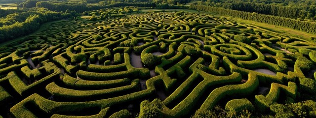 A large garden with patterns