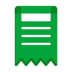 Fototapeta premium Green receipt icon Eco-Friendly AI Design for Seasonal Sale & Shopping Themes