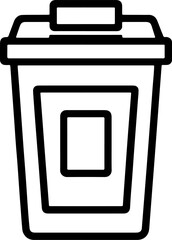 Trash Bin Icon Vector – Waste Container, Garbage Can, and Recycling Symbol


