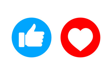 Thumbs Up and Heart Icon – Social Media Engagement Symbols