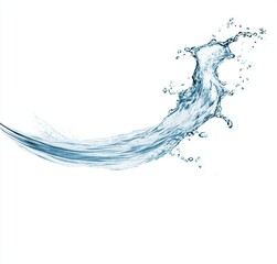 Water wave isolated on a white background, PNG file with a transparent water splash