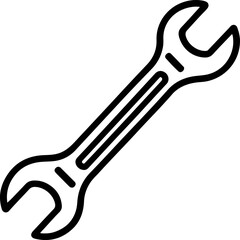 Wrench Hand Tool Vector Illustration – Adjustable and Open-End Tool for Fastening

