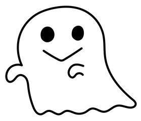 ハロウィンモチーフのポップで可愛いイラストおばけ ベクター