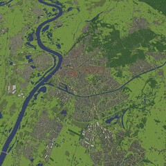 Obraz premium 3D illustration of city and urban in Nijmegen Netherlands