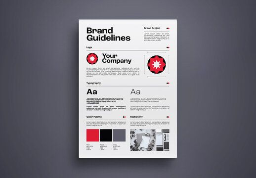 Red and Black Minimalist Brand Guideline
