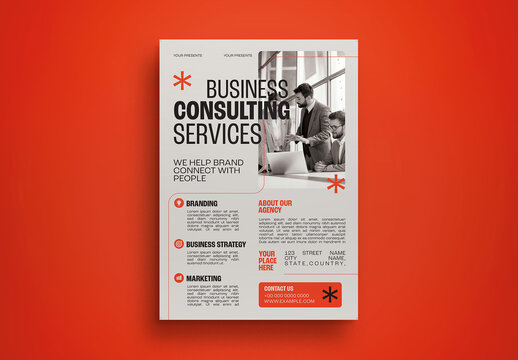 Beige Utilitarian Consulting Service Flyer Layout