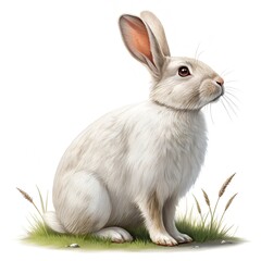 Obraz premium Realistic Full-Body Rabbit Isolated on White Background