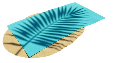 Palm leaf shadow on sand background