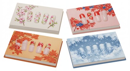Seasonal nail art display cases