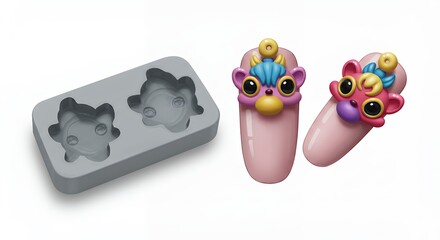 Silicone molds and animal shaped items for crafting or baking