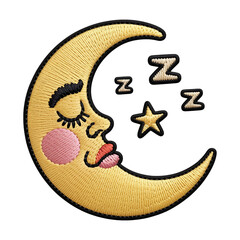Sleepy moon with stars and zzzs face