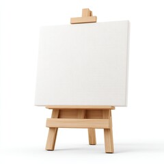 A blank canvas on an easel, ready for creative expression and artistic inspiration.
