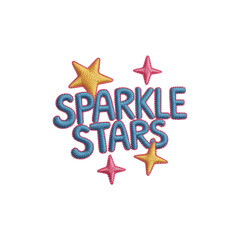 Sparkle Stars Embroidery text lettering