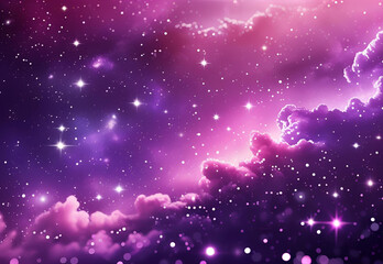 Purple pink starry cloud sky 