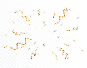 Explosion Gold confetti streamers and ribbon backgrounds