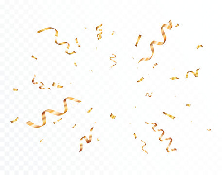 Explosion Gold confetti streamers and ribbon backgrounds