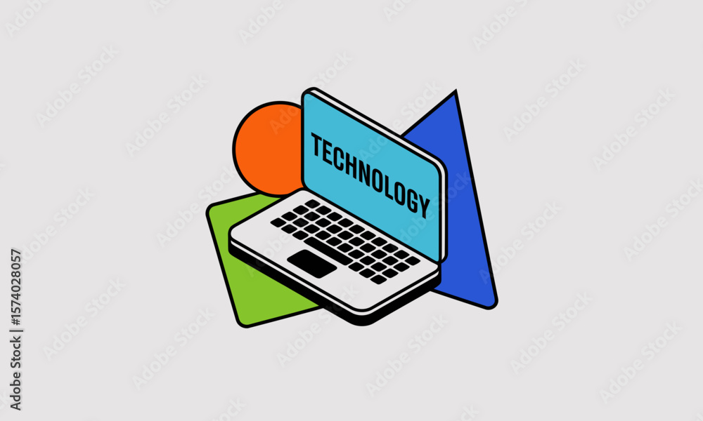 Fototapete isometric laptop with 