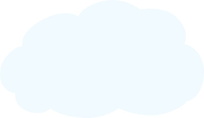 Soft Pale Blue Cloud Silhouette – Minimal Cartoon Weather Element PNG