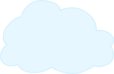 Puffy Cloud Banner PNG – Pastel Blue Fluffy Strip Clipart for Designs