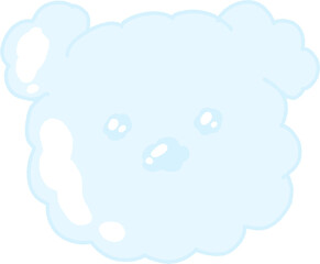 Fluffy Cloud Bear Face – Cute Sky Animal Character PNG