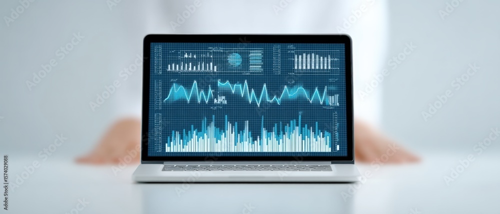 Poster data analysis presentation office environment digital insights business analytics modern workspace v