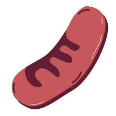 Grilled Sausage Cartoon Illustration