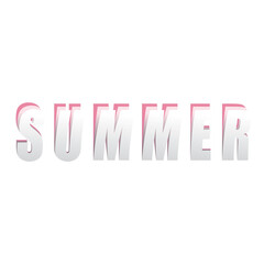 Summer typography text effect vector design . Editable Peel off text effect flat vector illustration.