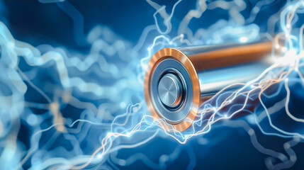 Energy Core - Metallic Cylinder with Swirling Energy Field, A futuristic metallic cylinder with a circular opening emits a bright light.