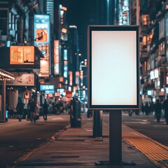Blank billboard with city night.