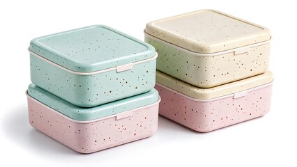 Lunch Boxes for Meal Prep: An organized, close-up shot of two sets of meal prep containers, presented with a clean and modern aesthetic. Demonstrating the convenience of on-the-go meal storage.