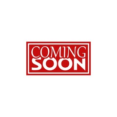 Coming soon red sign isolated on white background