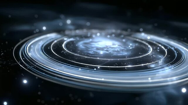Astrological Symbols of Planets in Dynamic Rotation with Dust Trails