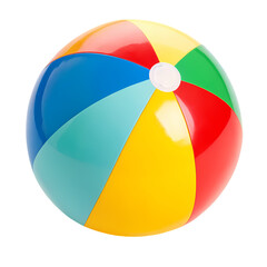 Multicolored Inflatable Beach Ball isolated on transparent baackground