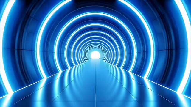 Abstract glowing blue arches