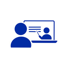 Online Learning and Remote Lecture Icon／オンライン学習・遠隔講義のアイコン