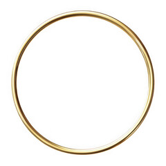 Polished golden circle frame surrounding white square