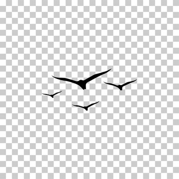 Birds Flying in Formation Icon &ndash; Minimalist Style

