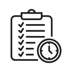 Time Management Checklist Icon for Business Productivity and Planning