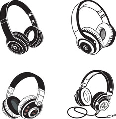 headphone black music sound icon, beautiful nice