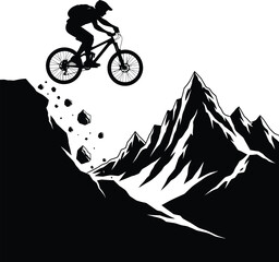 Mountain Biking Silhouettes Vector Set - Dynamic MTB Action Icons