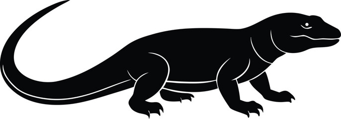 Komodo dragon silhouette vector