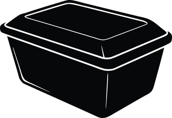 snack box with lid silhouette vector