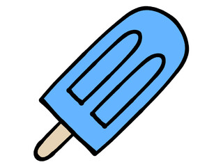 シンプルなソーダ味アイスキャンディーのイラスト素材