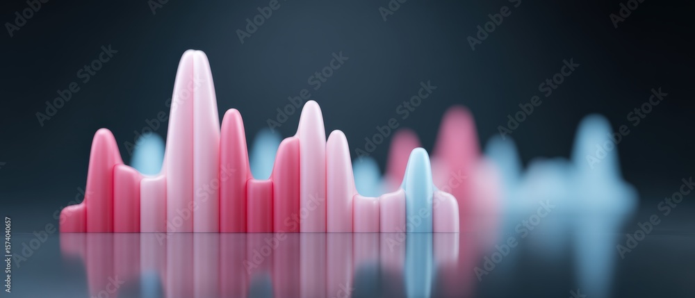 Poster sound wave visualization digital studio 3d render abstract design close-up audio analysis