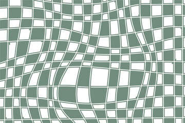 Vector background with groovy checkerboard texture, aesthetic psychedelic vintage pattern, trendy print, backdrop with distorted grid tile 