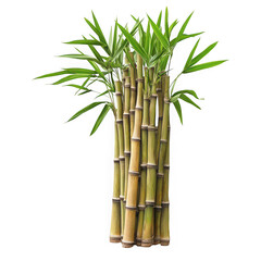 Tall green bamboo stalks with vibrant leaves plant