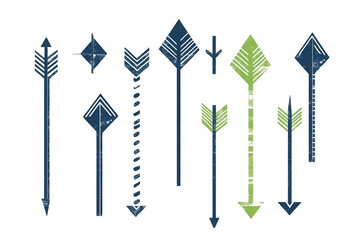Textured blue and green arrows pointing downwards image