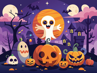 Halloween Parade of Spooky Cartoon Characters